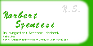 norbert szentesi business card